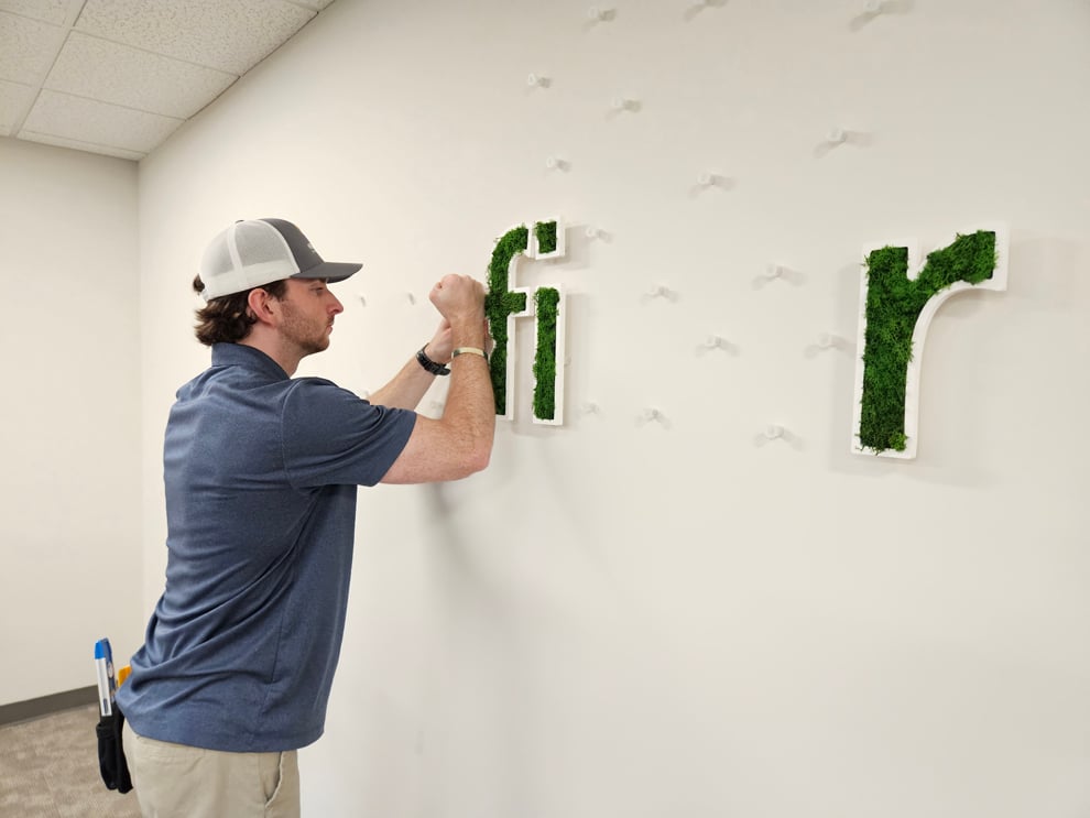 Custom office sign installation and workplace wall graphics in Norfolk, VA