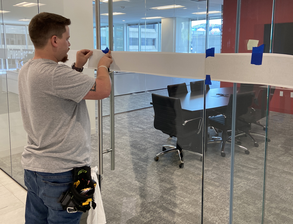 Custom office sign installation and workplace wall graphics in Rockville, MD