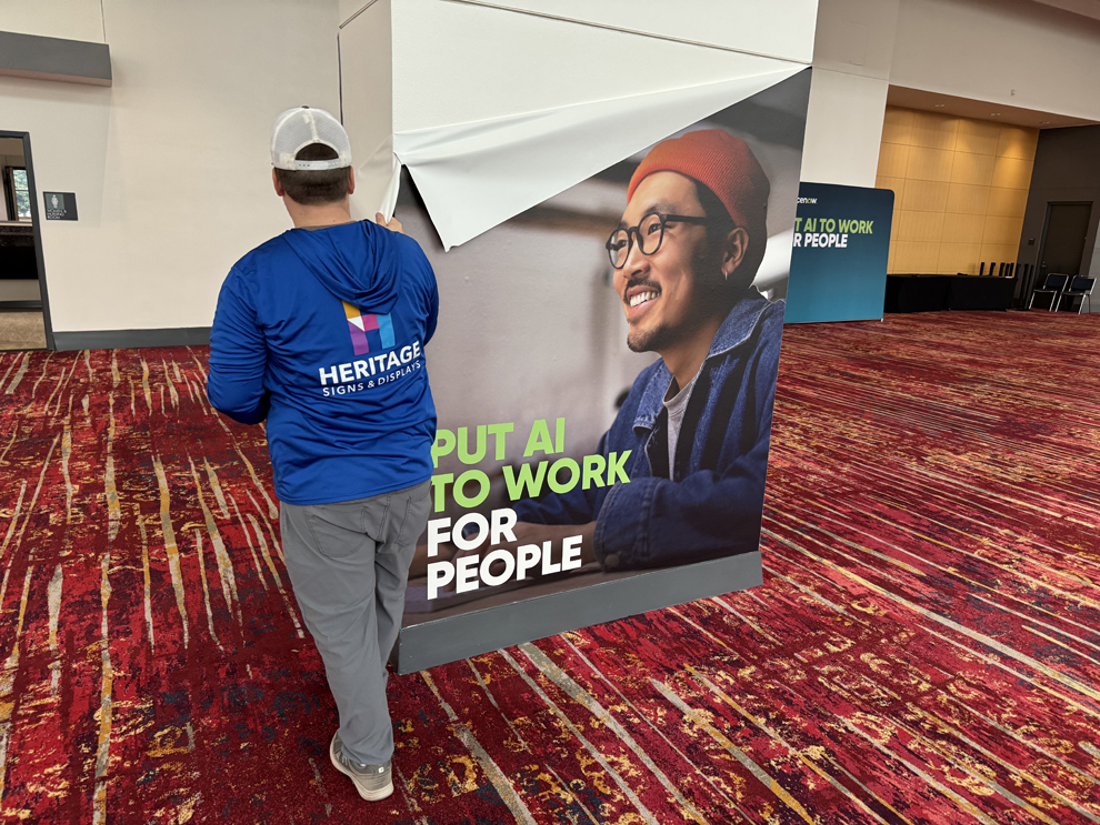 Window graphics and sign installation for office branding in Sterling, VA